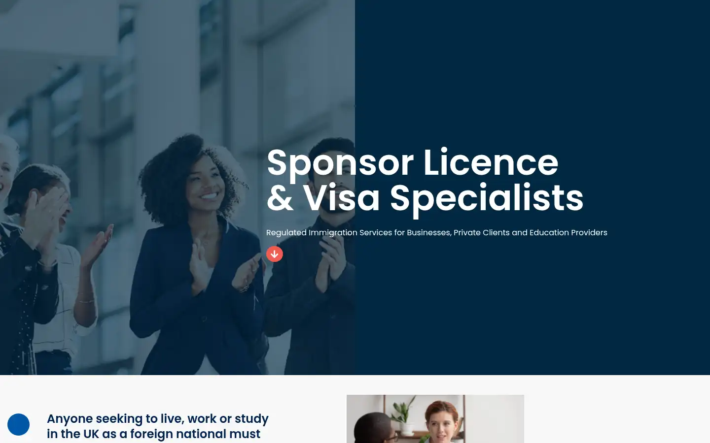 Screenshot of sponsorlicenceandvisas.co.uk