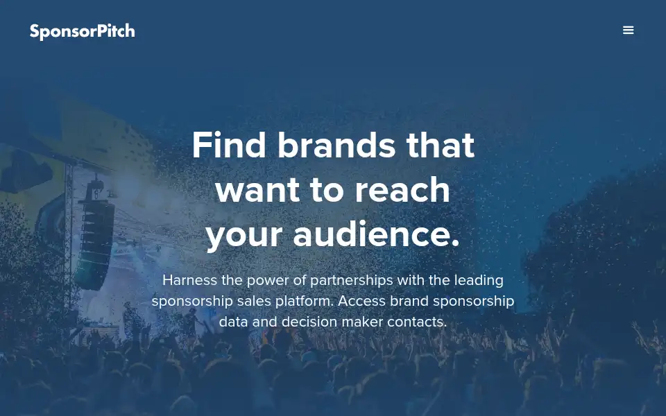 Screenshot of sponsorpitch.com