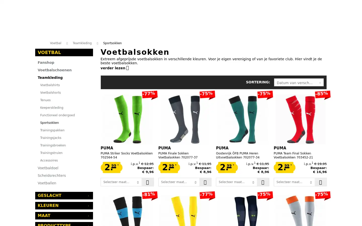 Screenshot of sport-korting.nl