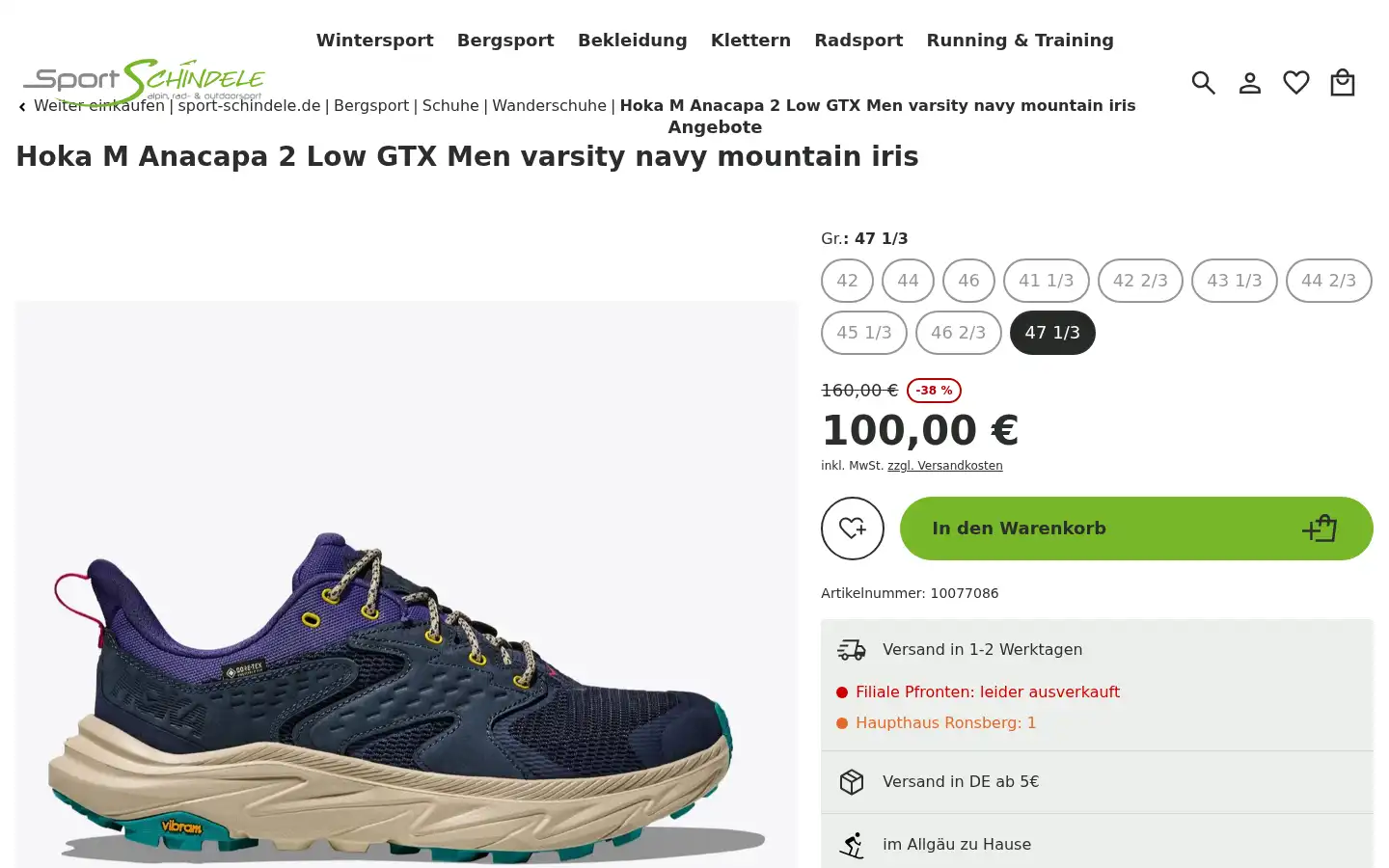 Screenshot of sport-schindele.de