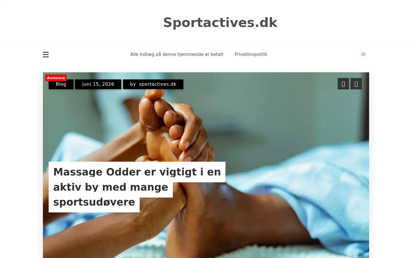 Screenshot of sportactives.dk