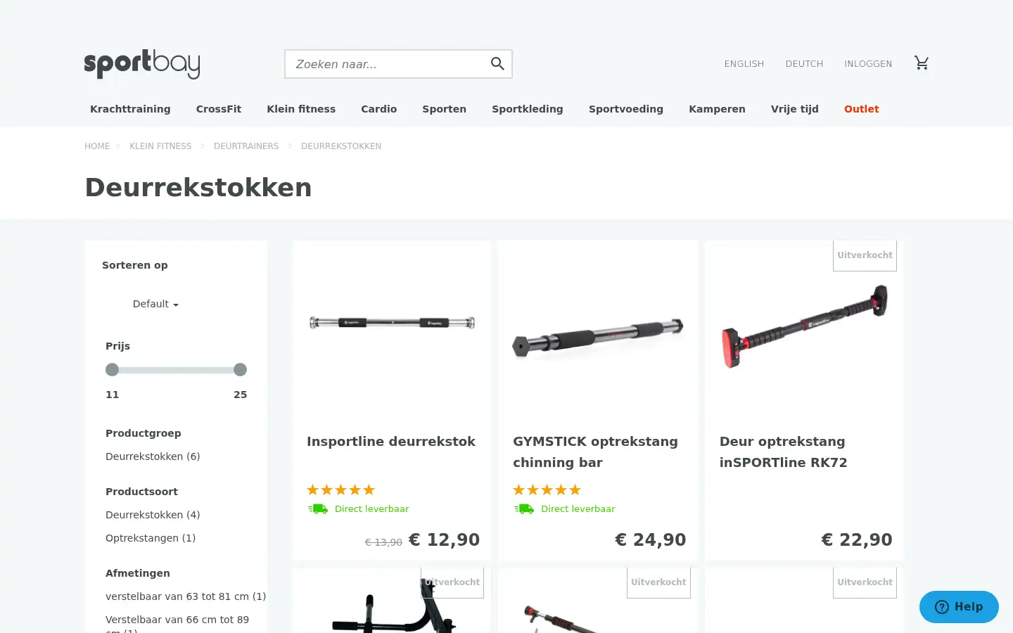 Screenshot of sportbay.nl