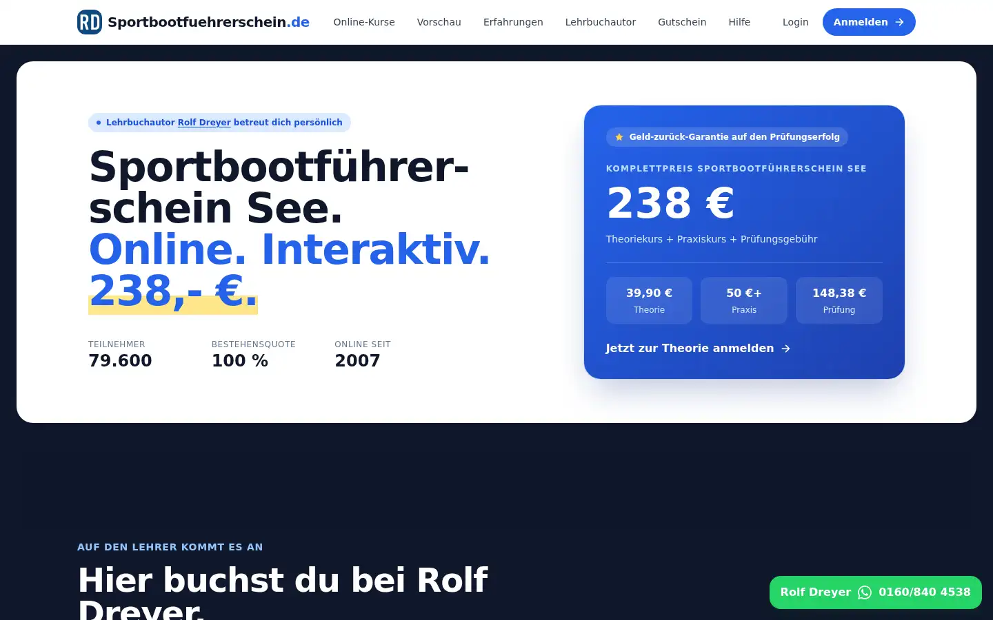 Screenshot of sportbootfuehrerschein.de