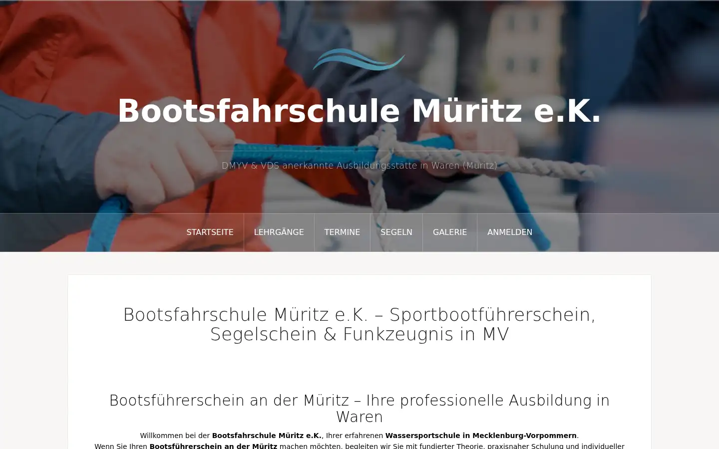 Screenshot of sportbootfuehrerschein-mueritz.de