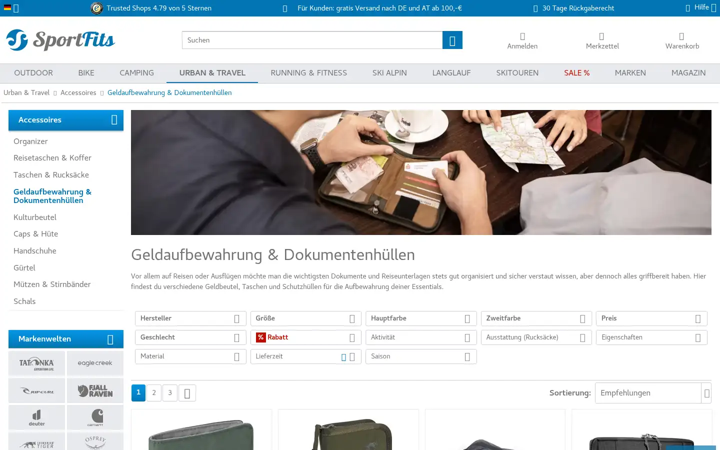 Screenshot of sportfits.de