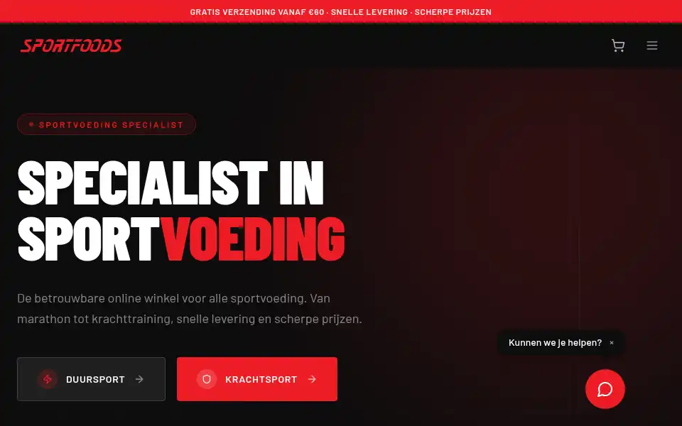 Screenshot of sportfoods.be