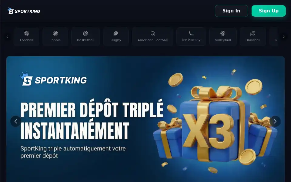 Screenshot of sportking.io