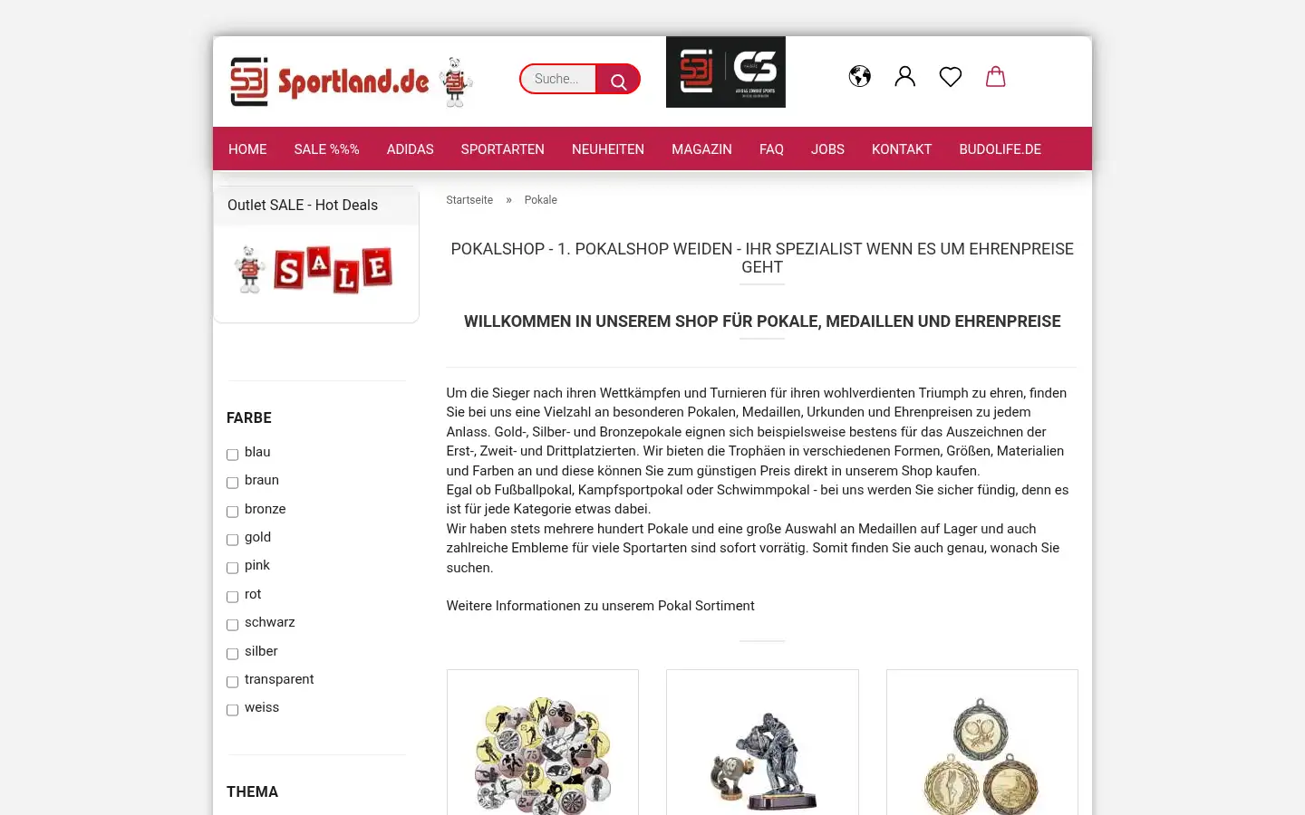 Screenshot of sportland.de