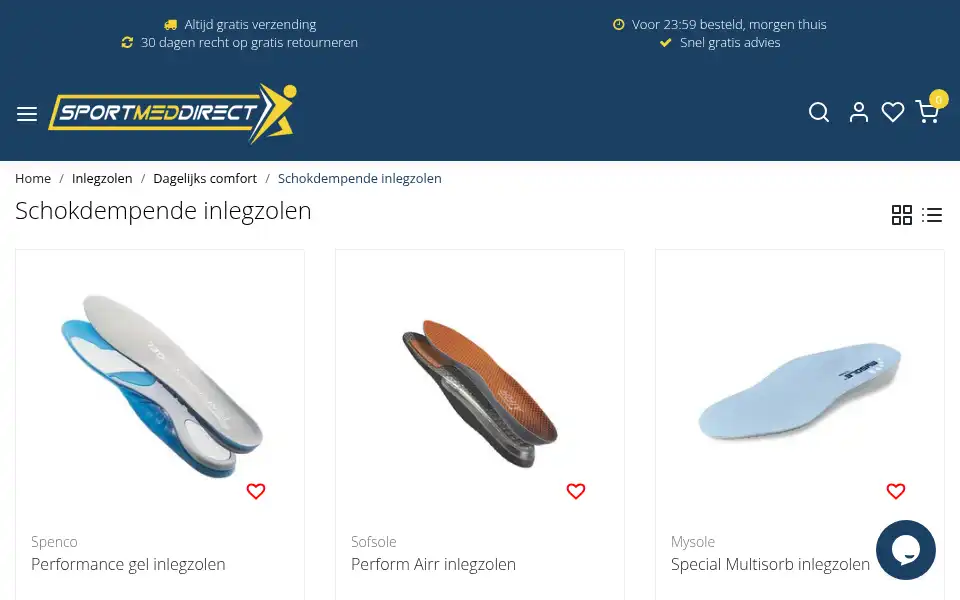 Screenshot of sportmeddirect.nl