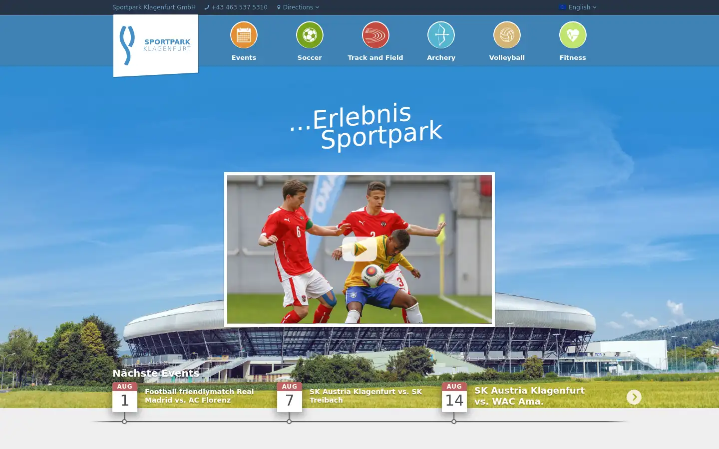 Screenshot of sportpark-klagenfurt.at