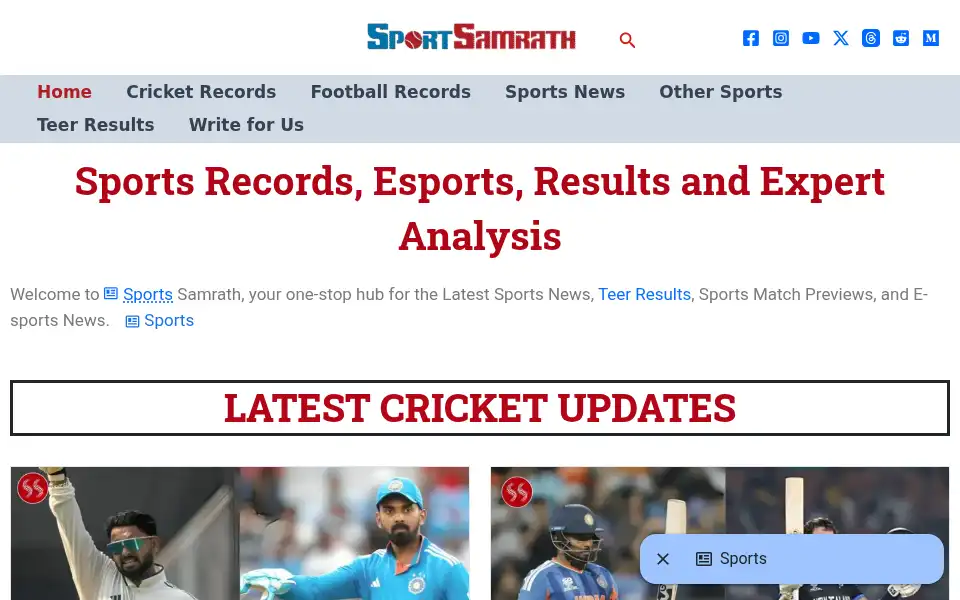 Screenshot of sportsamrath.com