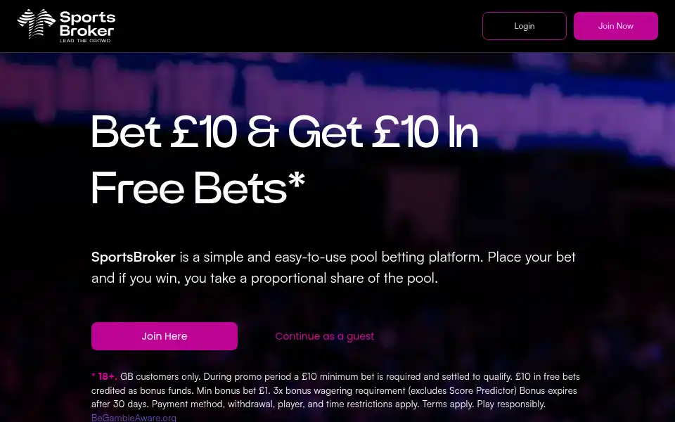 Screenshot of sportsbroker.com