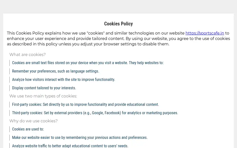 Screenshot of sportscafe.in