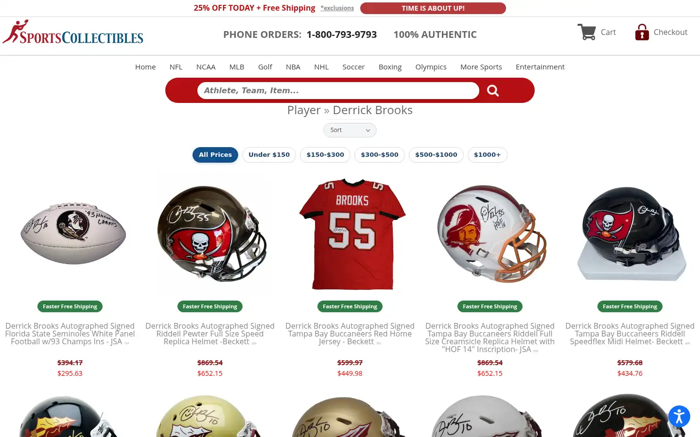 Screenshot of sportscollectibles.com
