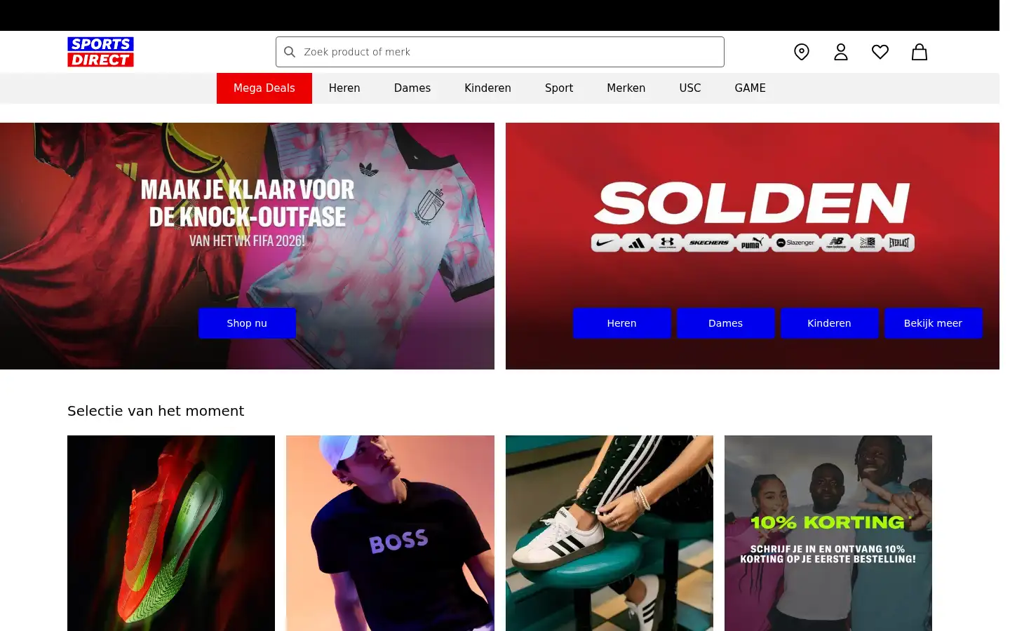 Screenshot of sportsdirect.be