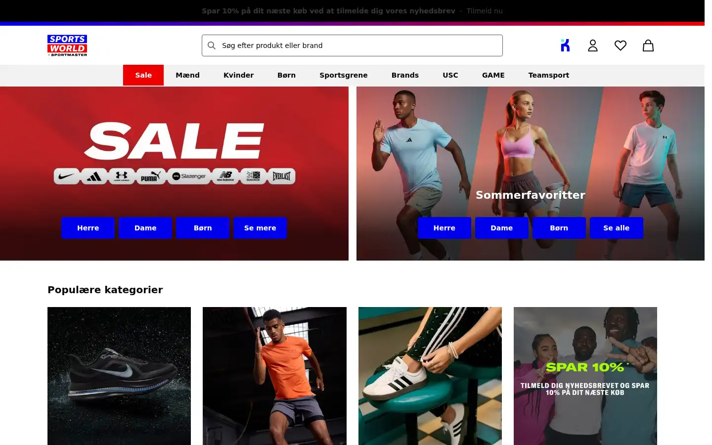Screenshot of sportsdirect.dk