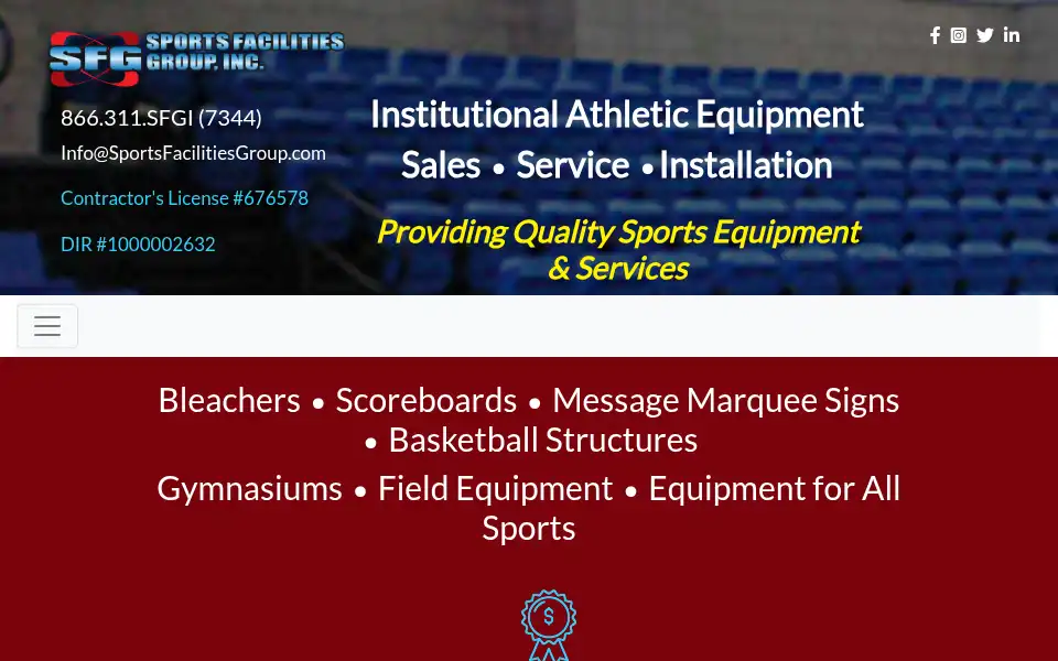 Screenshot of sportsfacilitiesgroup.com