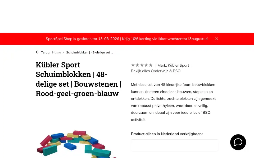 Screenshot of sportspel.shop