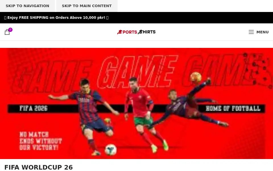 Screenshot of sportsshirts.pk