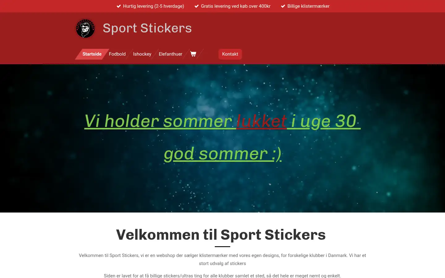 Screenshot of sportstickers.dk