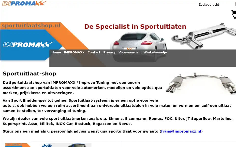 Screenshot of sportuitlaatshop.nl