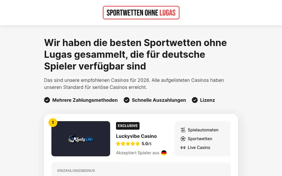 Screenshot of sportwettenohnelugas.org