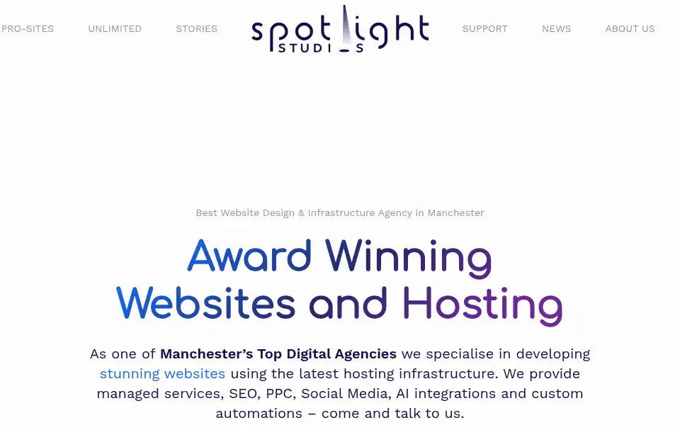 Screenshot of spotlightstudios.co.uk