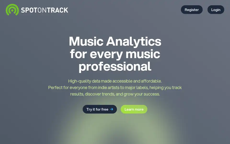 Screenshot of spotontrack.com