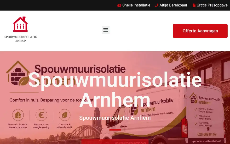 Screenshot of spouwmuurisolatiearnhem.com