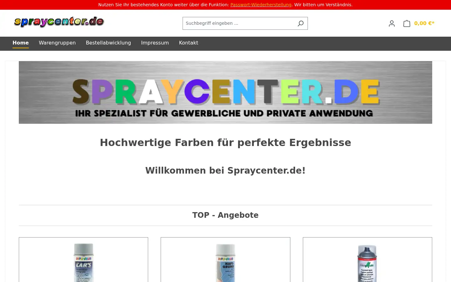Screenshot of spraycenter.de