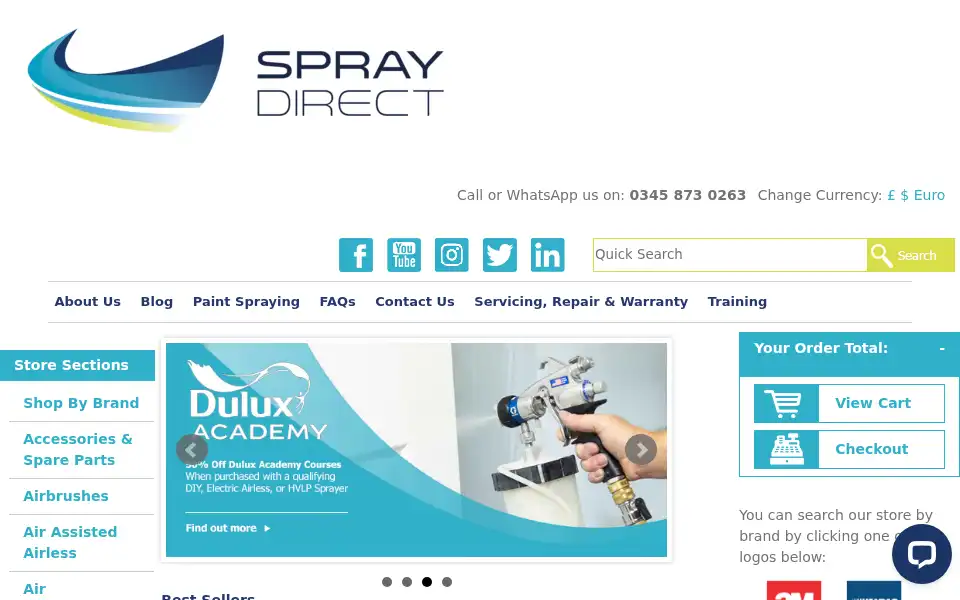 Screenshot of spraydirect.co.uk