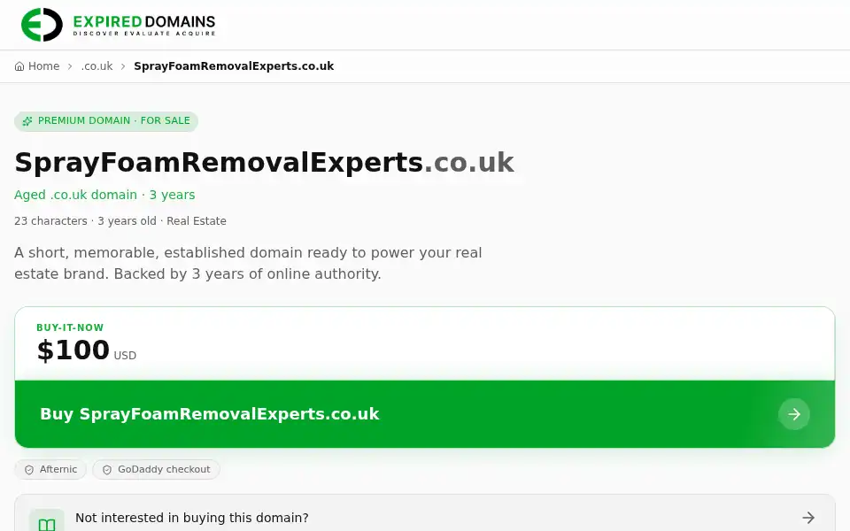 Screenshot of sprayfoamremovalexperts.co.uk