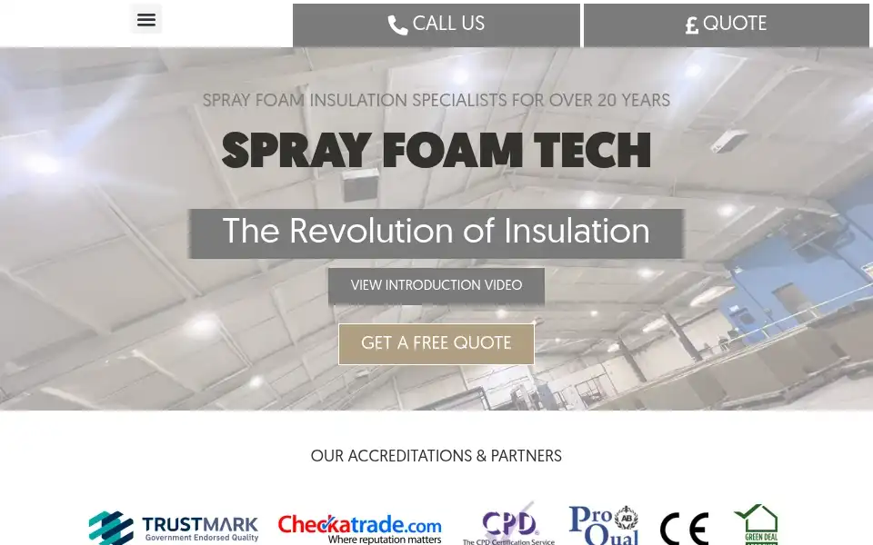 Screenshot of sprayfoamtech.co.uk
