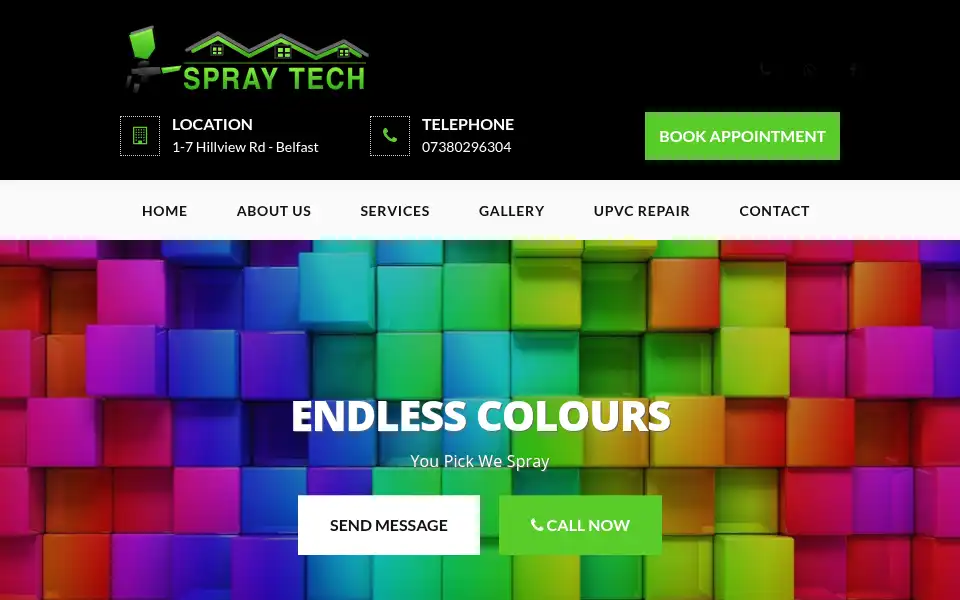 Screenshot of spraytechupvc.com