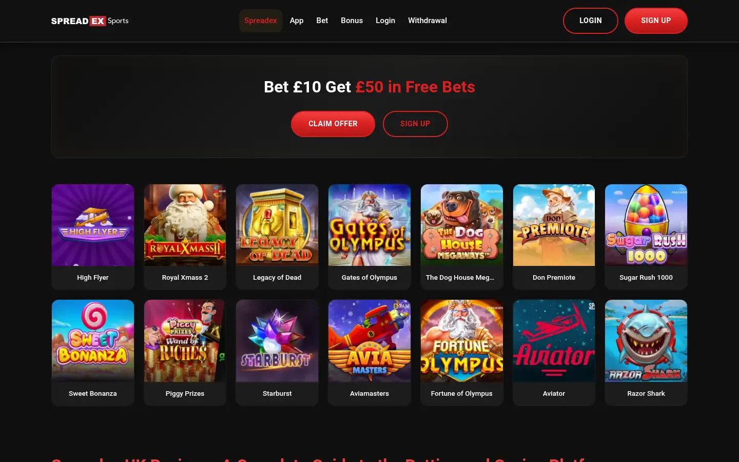 Screenshot of spreadex-uk.com