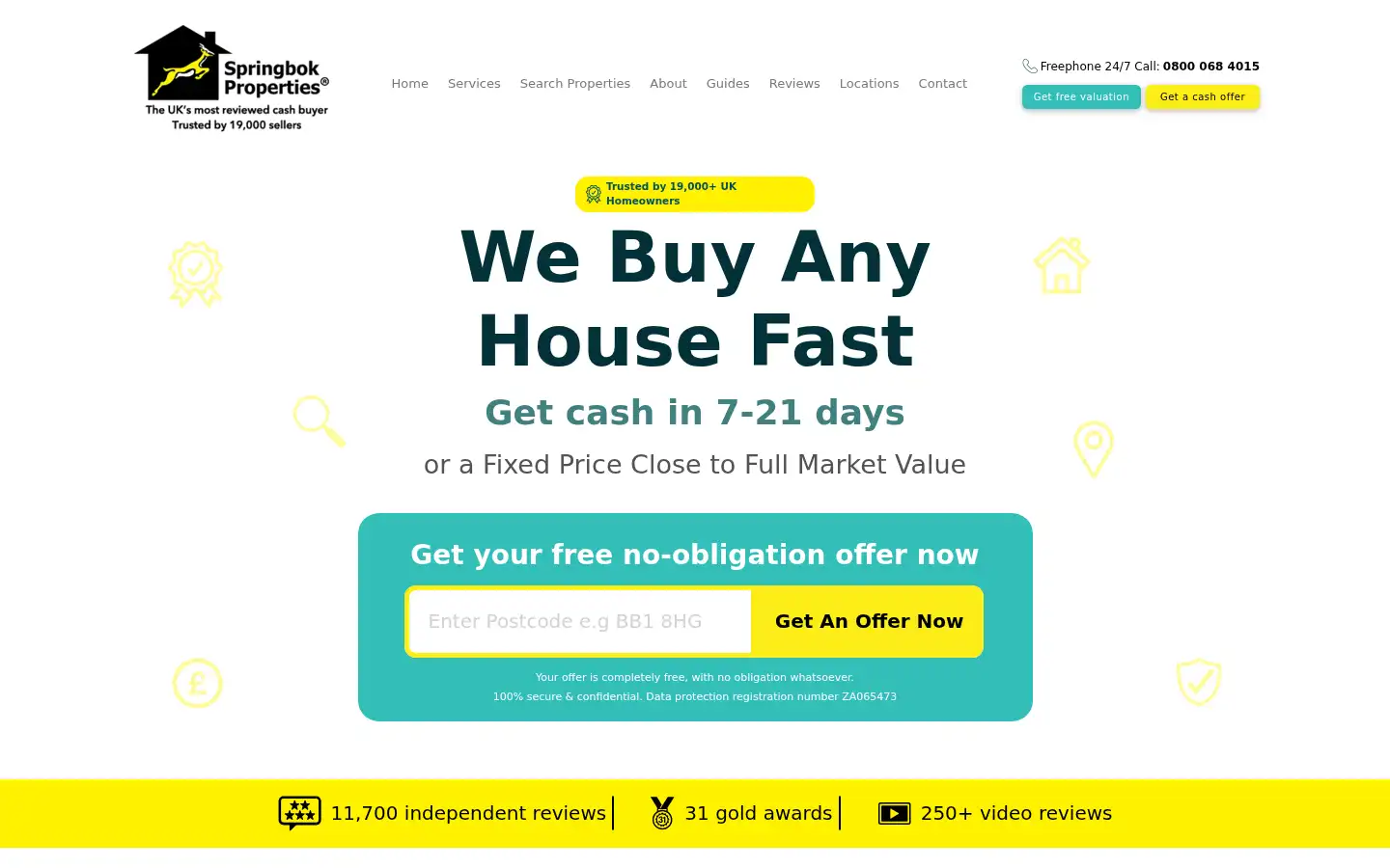Screenshot of springbokproperties.co.uk