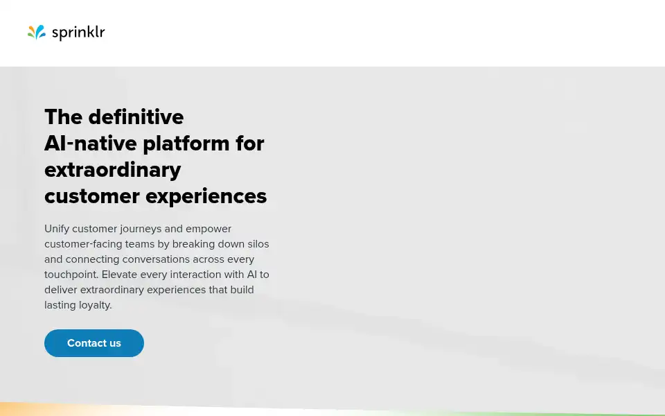 Screenshot of sprinklr.com