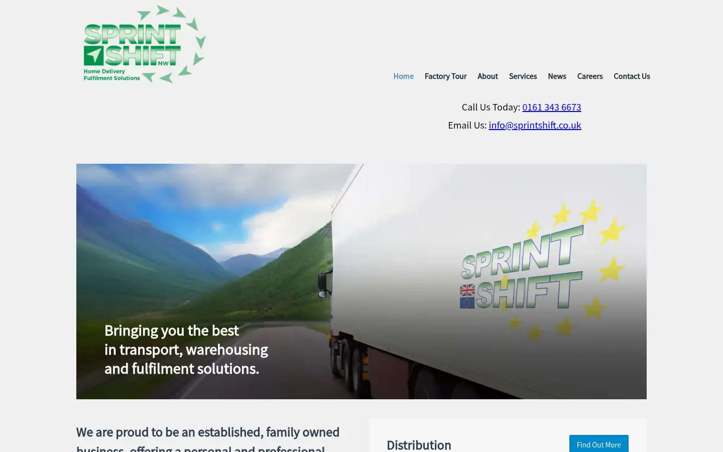 Screenshot of sprintshift.co.uk