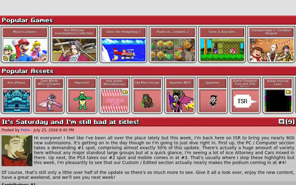Screenshot of spriters-resource.com