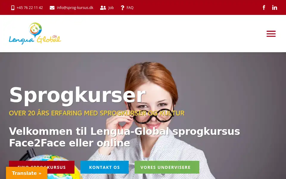 Screenshot of sprog-kursus.dk