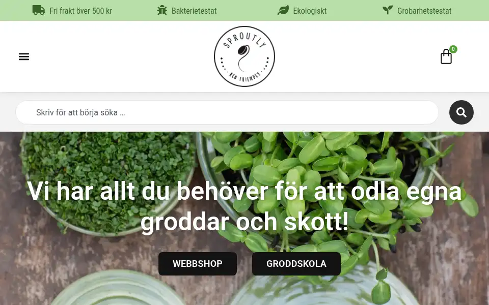 Screenshot of sproutly.se
