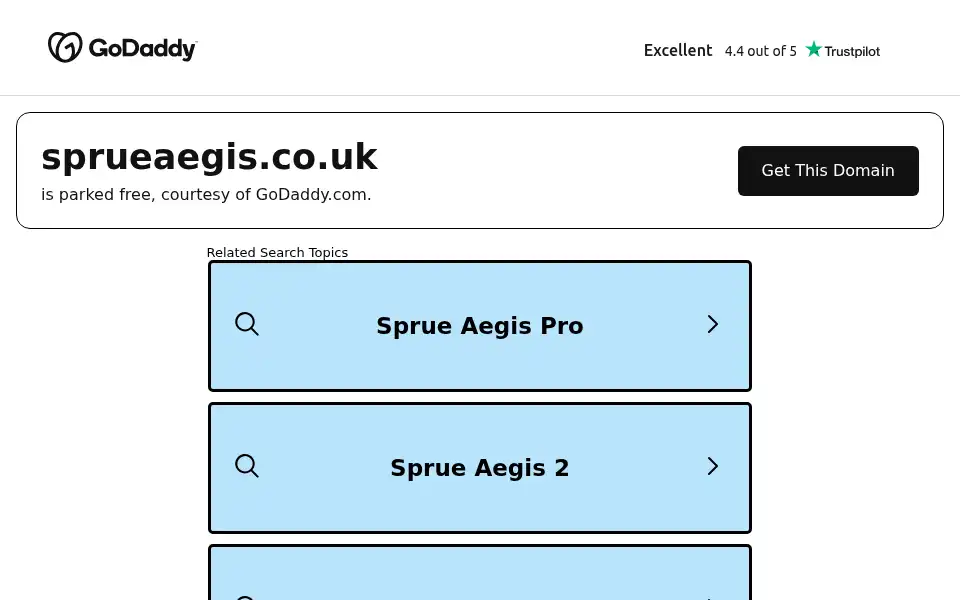 Screenshot of sprueaegis.co.uk