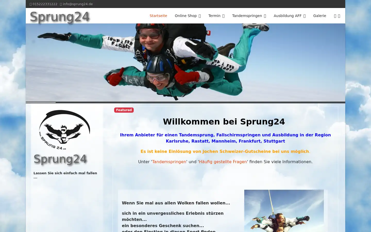 Screenshot of sprung24.de