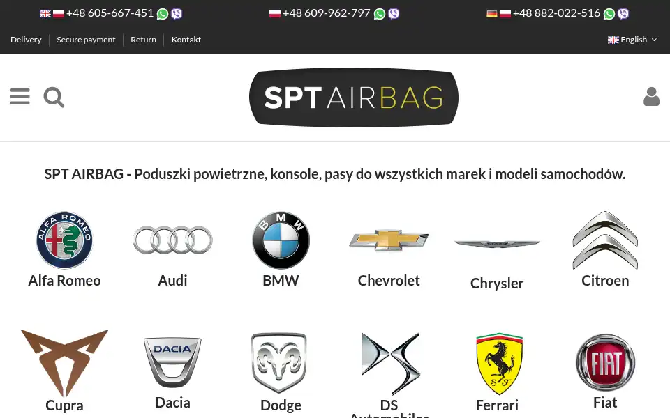 Screenshot of sptairbagshop.com