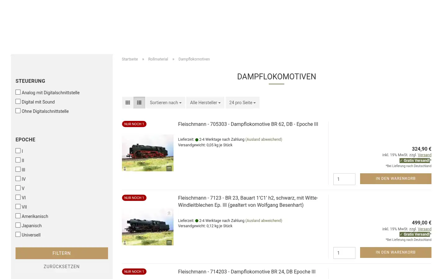 Screenshot of spur-n-teile.de