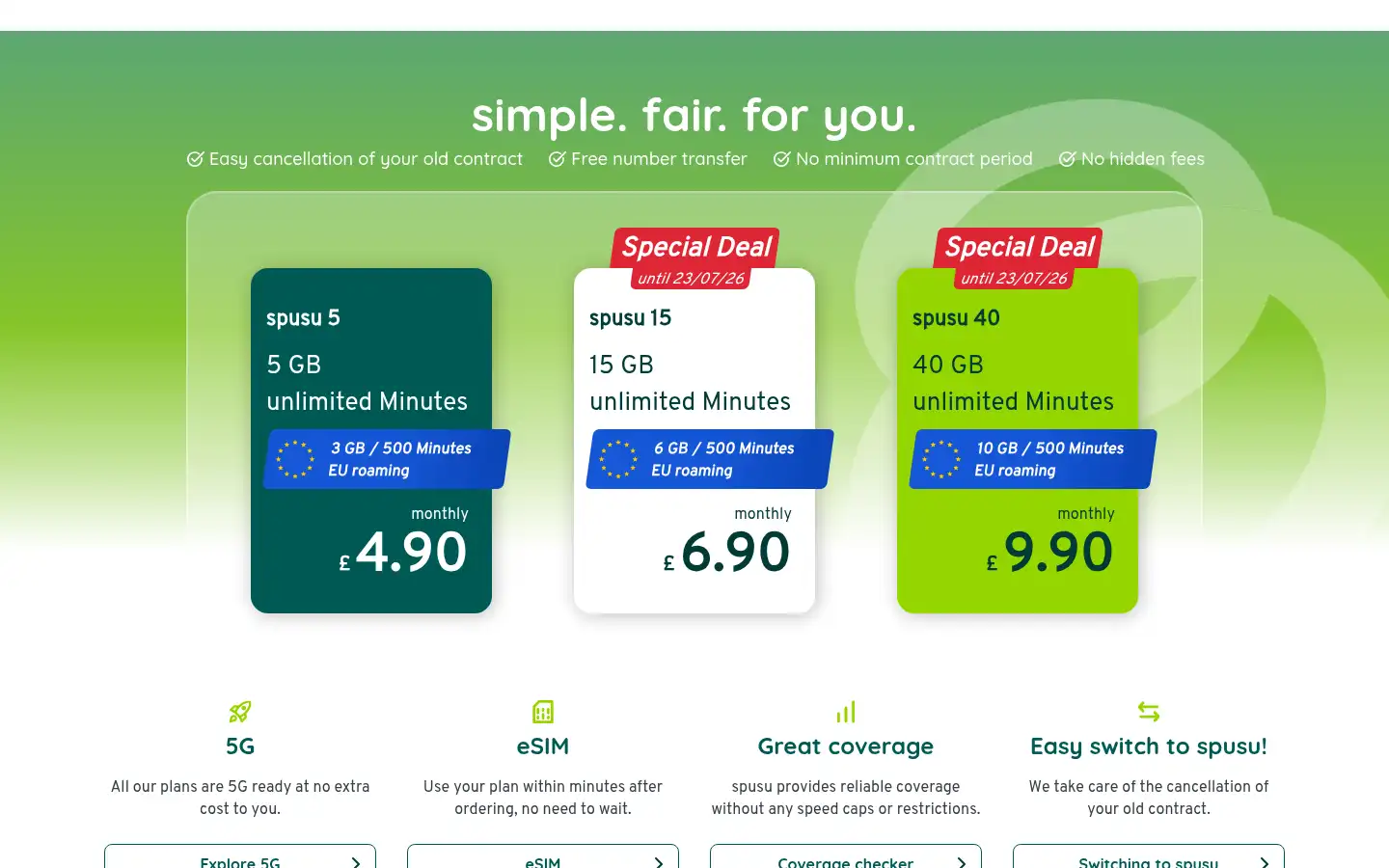 Screenshot of spusu.co.uk