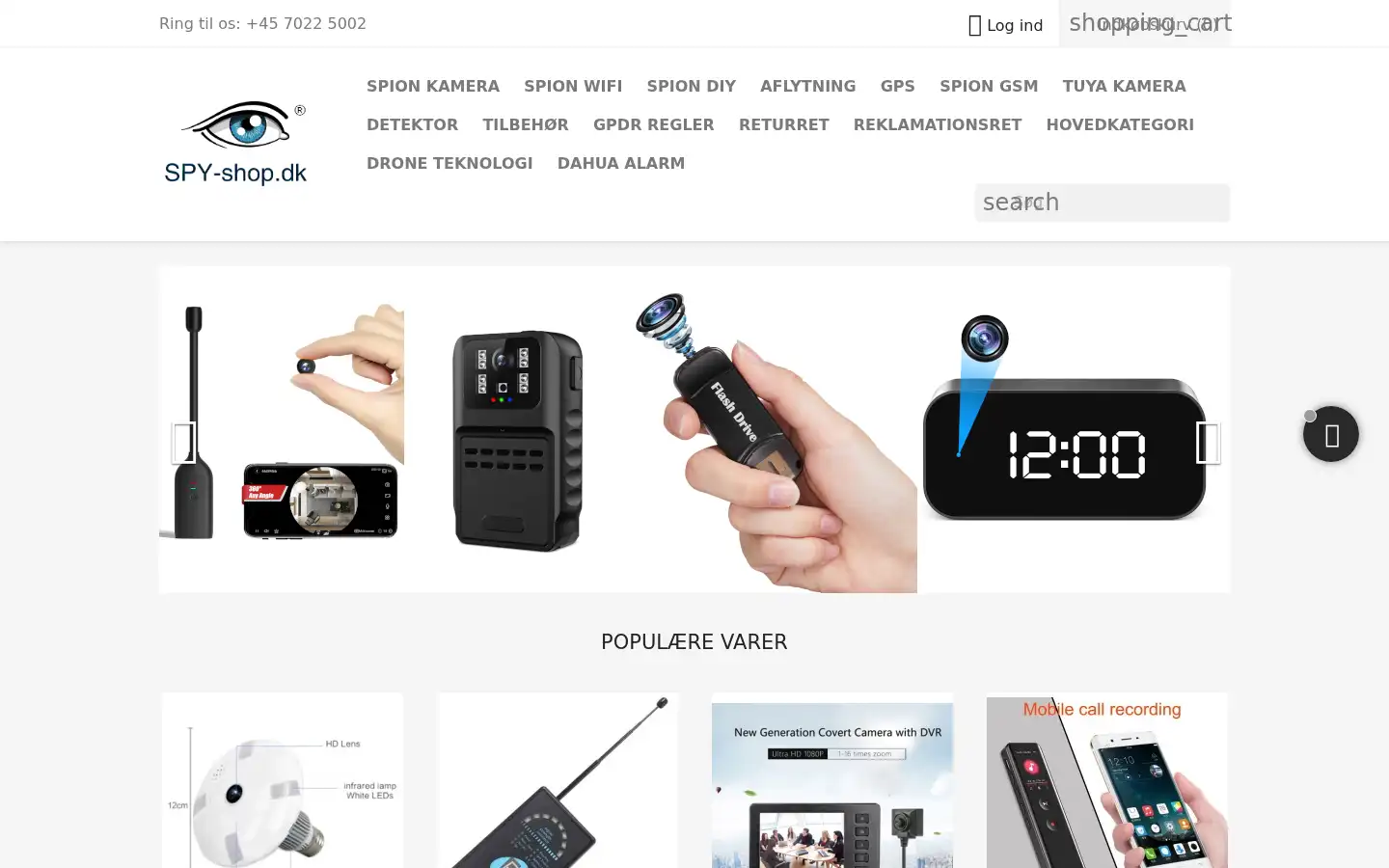 Screenshot of spy-shop.dk
