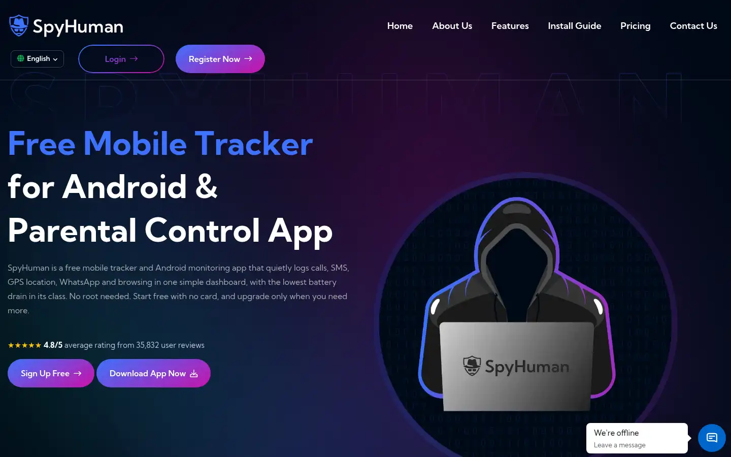 Screenshot of spyhuman.com