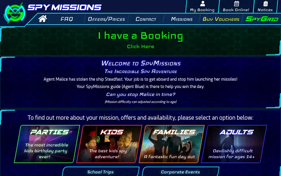 Screenshot of spymissions.co.uk