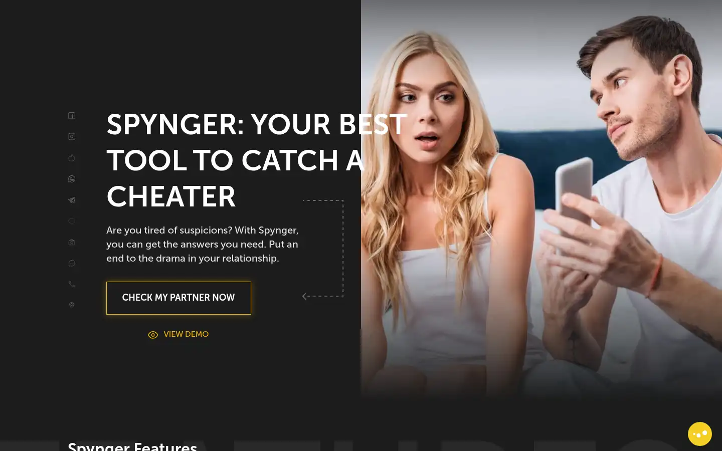 Screenshot of spynger.com